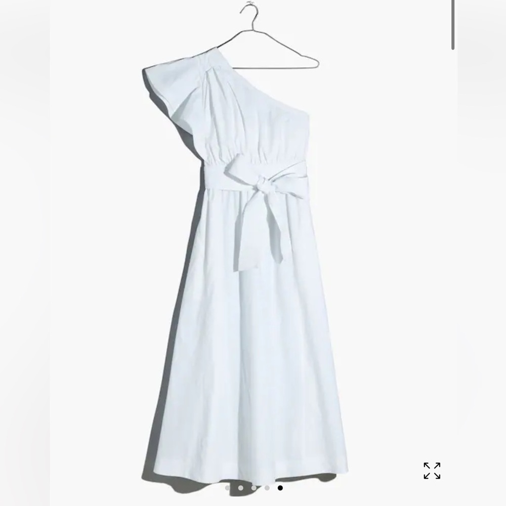 Madewell One Shoulder Dress in White